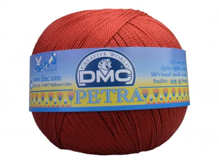 DMC Petra nro 5 Virkkauslanka Unicolor 5355 Ruosteenpunainen
