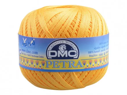 DMC Petra nro 8 Virkkauslanka Unicolor 5742 Kirkas Keltainen