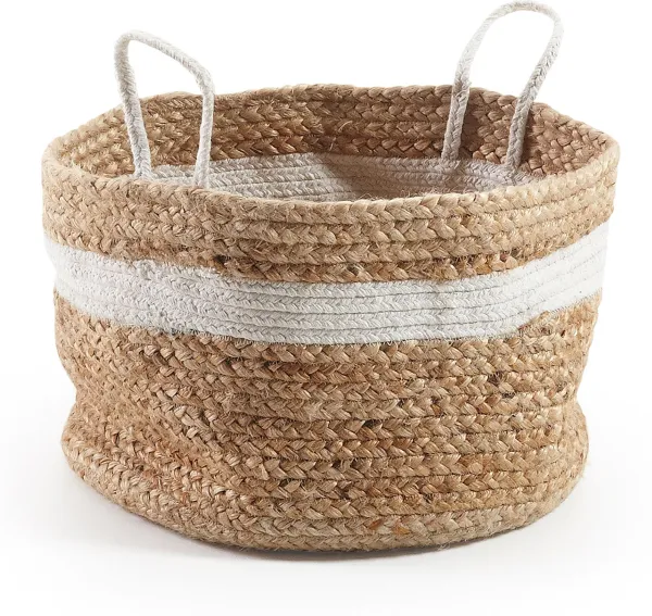 Saht, kori, luonnollinen/valkoinen, H30x40x40 cm