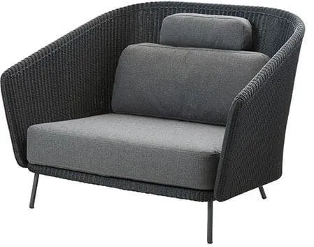 Cane-Line Mega lepotuoli - Harmaa runko ja tyynysetti