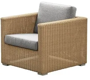 Cane-Line Chester lepotuoli, Natural, vaaleanharmaa tyyny